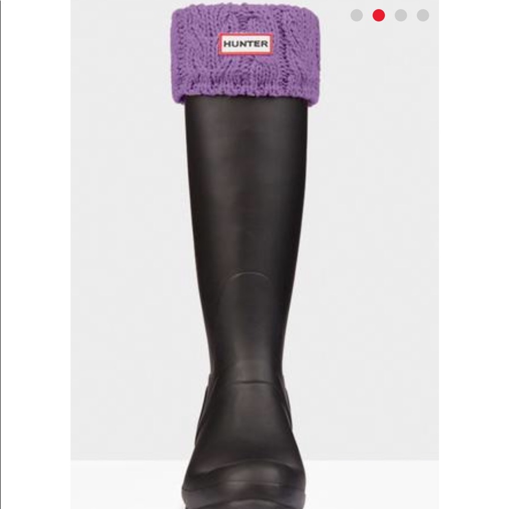 Hunter Cable Knit Boot Socks in Dusty Lavender